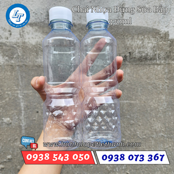 Chai nhựa sọc đựng sữa bắp Chai nhựa sọc đựng sữa bắp