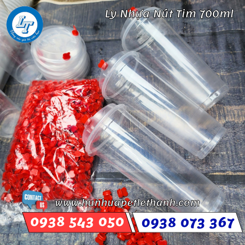 ly nhựa nắp tim 700ml ly nhựa nắp tim 700ml