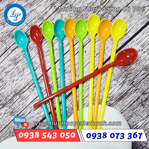 Muỗng nhựa cứng cà phê, sinh tố 4 Muỗng nhựa cứng cà phê, sinh tố 4