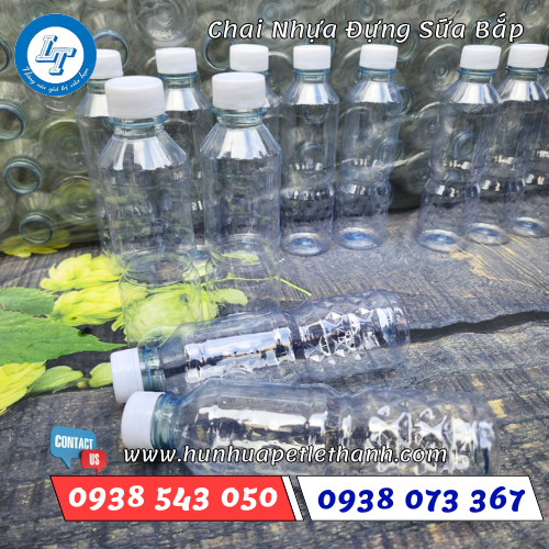 Chai nhựa sọc đựng sữa bắp 1 Chai nhựa sọc đựng sữa bắp 1