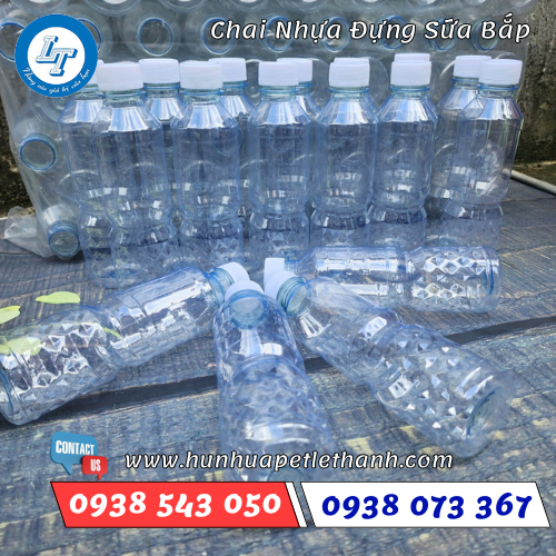 Chai nhựa sọc đựng sữa bắp 2 Chai nhựa sọc đựng sữa bắp 2