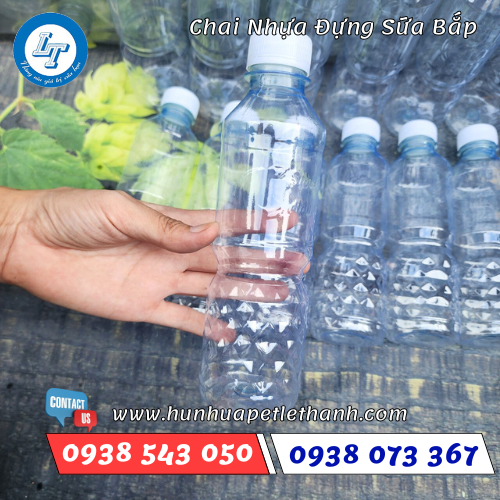 Chai nhựa sọc đựng sữa bắp 3 Chai nhựa sọc đựng sữa bắp 3