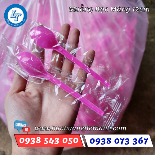 muỗng nhựa bọc màng 12cm 3 muỗng nhựa bọc màng 12cm 3