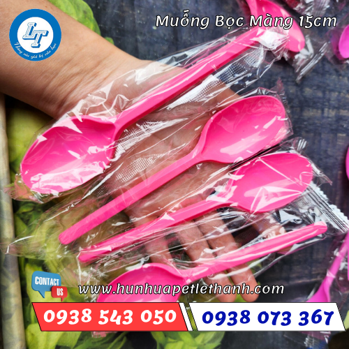 muỗng nhựa bọc màng 15cm 3 muỗng nhựa bọc màng 15cm 3