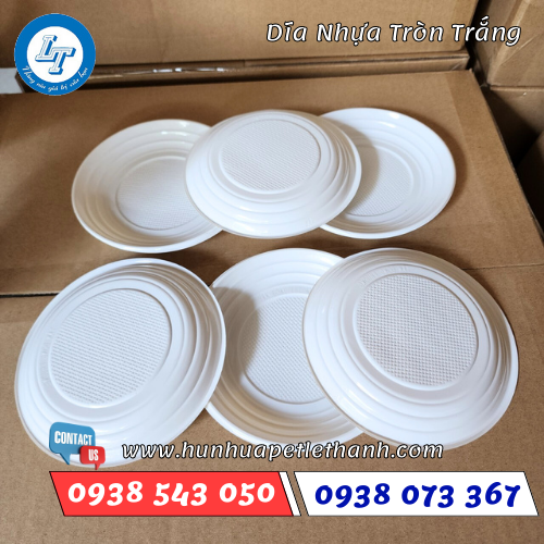 dĩa nhựa tròn trắng đục 7 dĩa nhựa tròn trắng đục 7