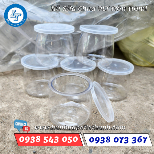 hũ sữa chua pet tròn 110ml 2 hũ sữa chua pet tròn 110ml 2