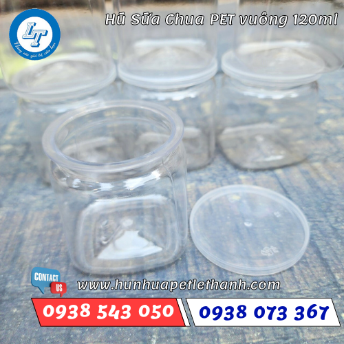 hũ sữa chua pet vuông 120ml hũ sữa chua pet vuông 120ml