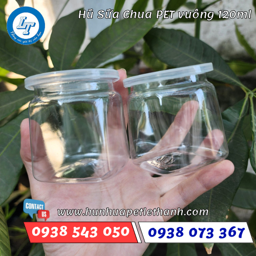 hũ sữa chua pet vuông 120ml 2 hũ sữa chua pet vuông 120ml 2