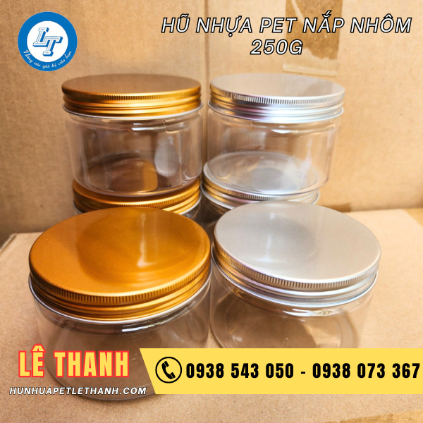 hũ pet nắp nhôm 250ml 3 hũ pet nắp nhôm 250ml 3