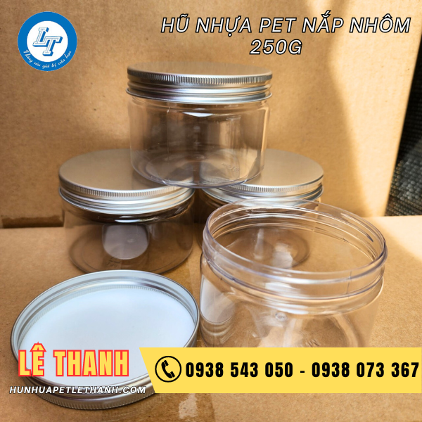 hũ pet nắp nhôm 250ml 1 hũ pet nắp nhôm 250ml 1
