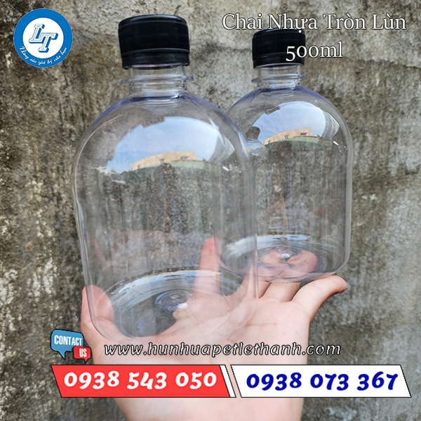chai nhựa tròn lùn 500ml chai nhựa tròn lùn 500ml
