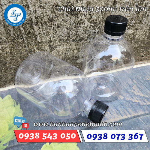 chai nhựa tròn lùn 500ml 1 chai nhựa tròn lùn 500ml 1