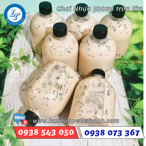 chai nhựa tròn lùn 500ml 2 chai nhựa tròn lùn 500ml 2