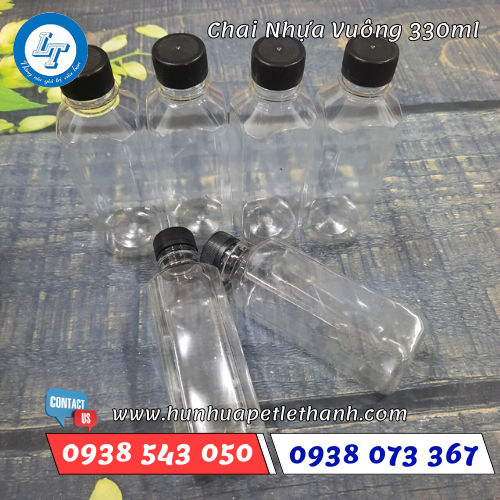 chai nhựa vuông 330ml 2 chai nhựa vuông 330ml 2