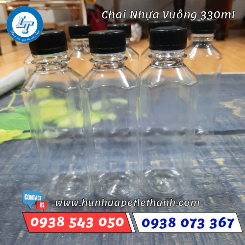 chai nhựa vuông 330ml 1 chai nhựa vuông 330ml 1