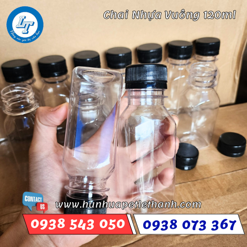 chai nhựa vuông 120ml 2 chai nhựa vuông 120ml 2