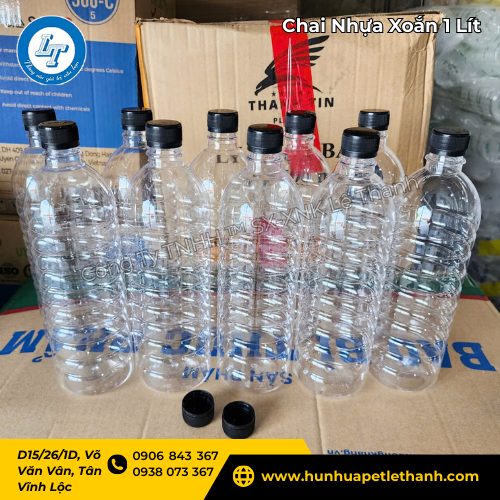 chai nhựa xoắn 1 lít giá sỉ – đựng trà sữa, sữa hạt, nước mía 4 chai nhựa xoắn 1 lít giá sỉ – đựng trà sữa, sữa hạt, nước mía 4