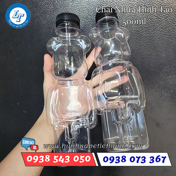 chai nhựa hình chú gấu dung tích 500ml chai nhựa hình chú gấu dung tích 500ml