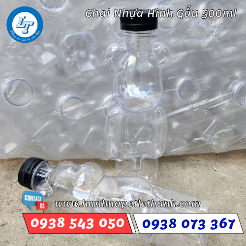 chai nhựa hình chú gấu dung tích 500ml 1 chai nhựa hình chú gấu dung tích 500ml 1