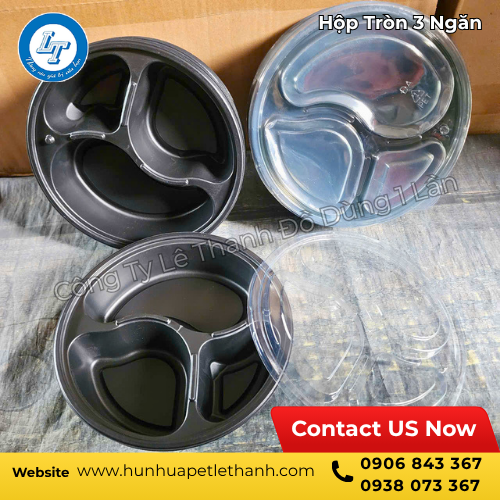 đựng cơm mang đi với hộp tròn 3 ngăn giá sỉ 3 đựng cơm mang đi với hộp tròn 3 ngăn giá sỉ 3