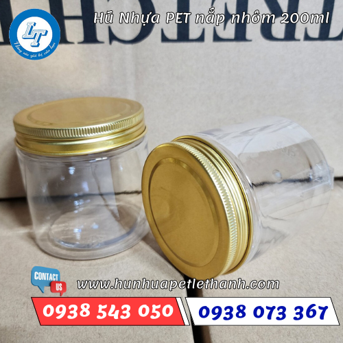 hũ pet nắp nhôm 200ml 2 hũ pet nắp nhôm 200ml 2