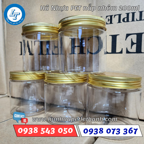hũ pet nắp nhôm 200ml 1 hũ pet nắp nhôm 200ml 1