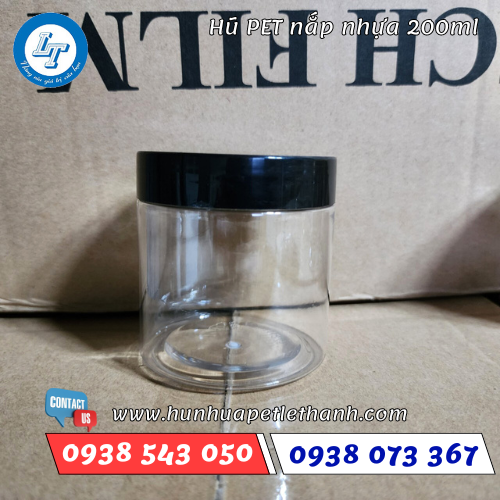 hũ pet nắp nhựa 200ml 2 hũ pet nắp nhựa 200ml 2