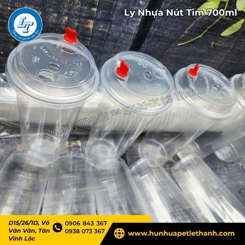 Nhà kho ly nhựa nút tim 500ml 700ml giá sỉ 5 Nhà kho ly nhựa nút tim 500ml 700ml giá sỉ 5