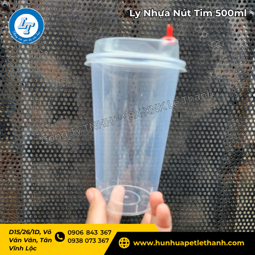 Nhà kho ly nhựa nút tim 500ml 700ml giá sỉ 1 Nhà kho ly nhựa nút tim 500ml 700ml giá sỉ 1