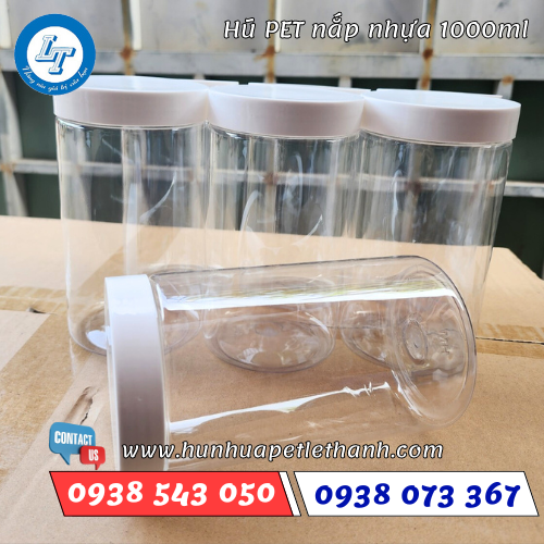 hũ pet nắp nhựa 1000ml dày hũ pet nắp nhựa 1000ml dày