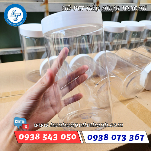 hũ pet nắp nhựa 1000ml dày 1 hũ pet nắp nhựa 1000ml dày 1