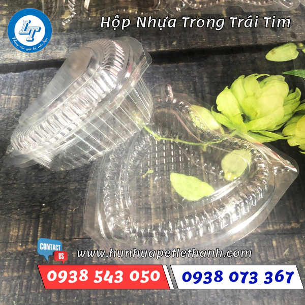Hộp trái tim nhựa trong suốt Hộp trái tim nhựa trong suốt