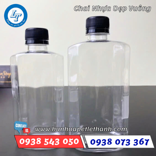 chai nhựa PET dẹp vai vuông sẵn kho giá sỉ 1 chai nhựa PET dẹp vai vuông sẵn kho giá sỉ 1