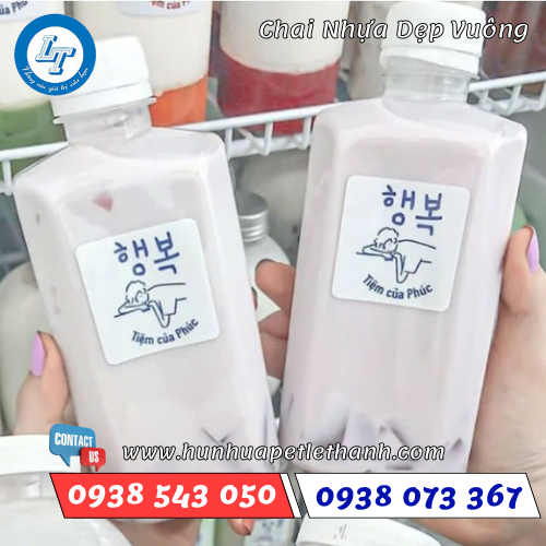 chai nhựa PET dẹp vai vuông sẵn kho giá sỉ 2 chai nhựa PET dẹp vai vuông sẵn kho giá sỉ 2
