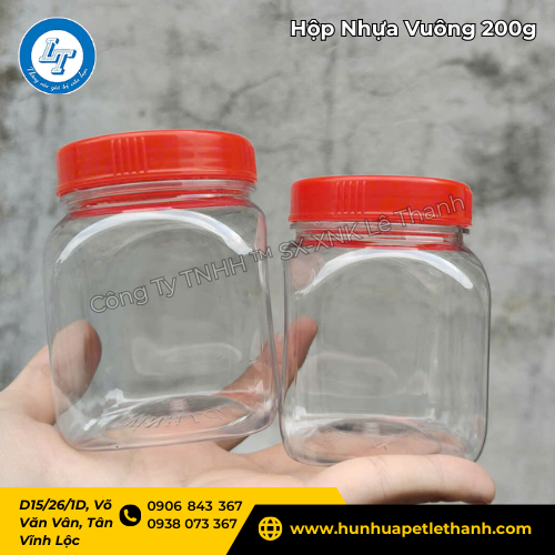 kho sỉ hộp nhựa vuông nắp đỏ 100g, 200g TP.HCM 2 kho sỉ hộp nhựa vuông nắp đỏ 100g, 200g TP.HCM 2