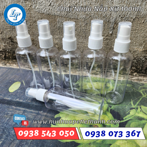 chai nhựa nắp xịt 100ml 3 chai nhựa nắp xịt 100ml 3
