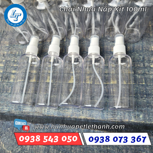 chai nhựa nắp xịt 100ml 4 chai nhựa nắp xịt 100ml 4