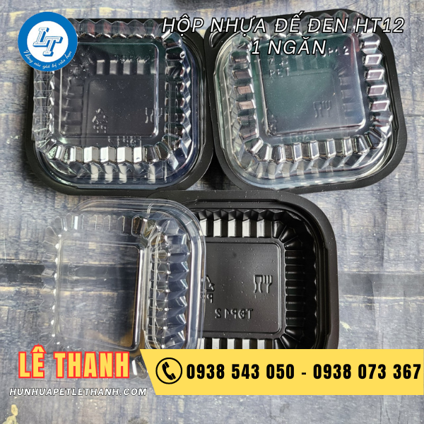hộp nhựa đế đen HT12 1 ngăn 3 hộp nhựa đế đen HT12 1 ngăn 3