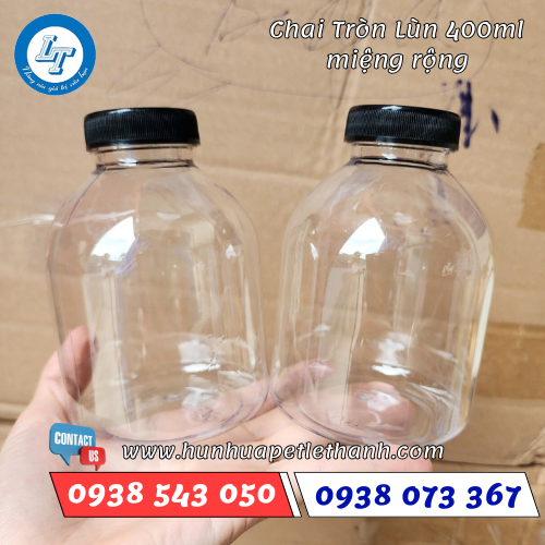 Chai nhựa lùn miệng rộng 400ml 1 Chai nhựa lùn miệng rộng 400ml 1