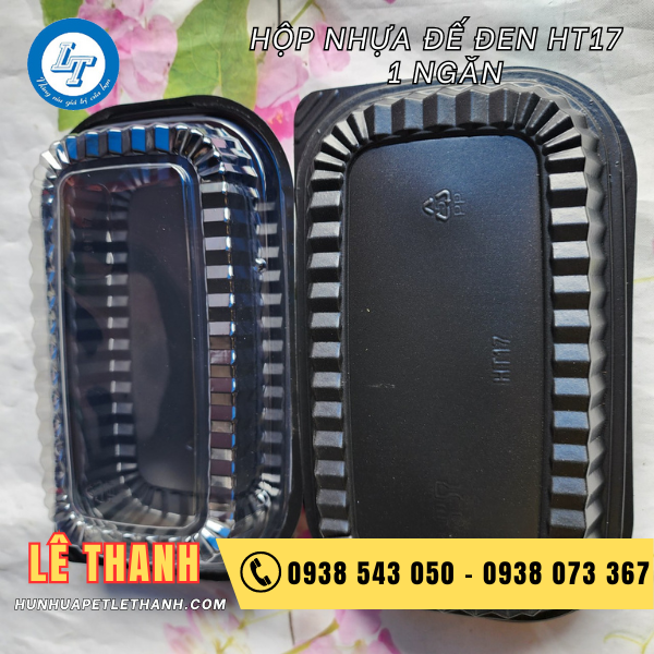 hộp nhựa đế đen HT17 1 ngăn hộp nhựa đế đen HT17 1 ngăn