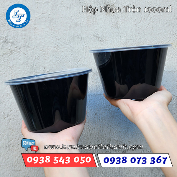 hộp nhựa tròn màu đen dùng 1 lần đáy bằng giá rẻ hộp nhựa tròn màu đen dùng 1 lần đáy bằng giá rẻ