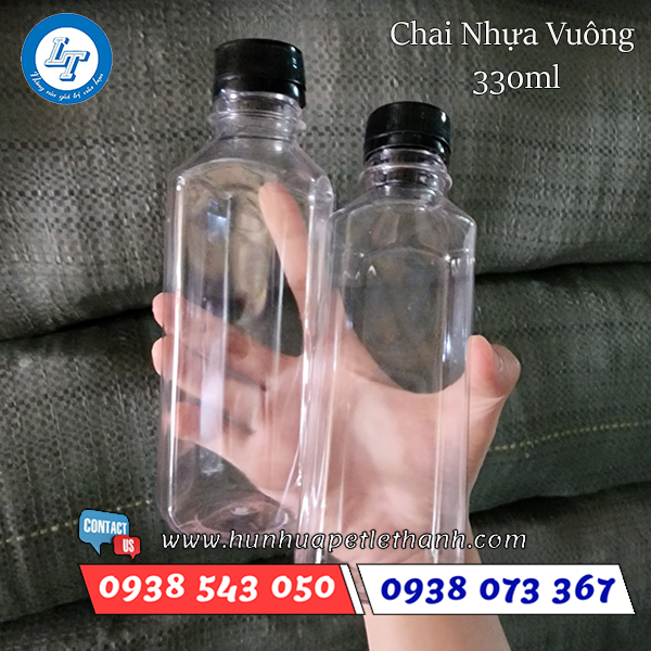 chai nhựa vuông 330ml 4 chai nhựa vuông 330ml 4