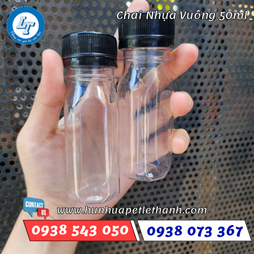 chai nhựa vuông 50ml 3 chai nhựa vuông 50ml 3