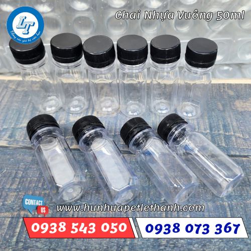 chai nhựa vuông 50ml 1 chai nhựa vuông 50ml 1