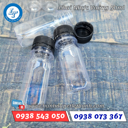 chai nhựa vuông 50ml 2 chai nhựa vuông 50ml 2