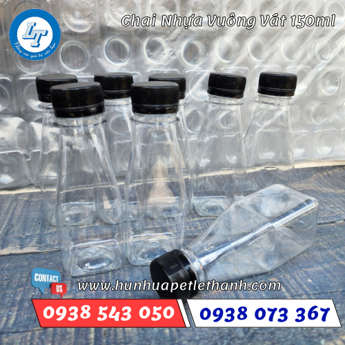chai nhựa vuông vát 150ml chai nhựa vuông vát 150ml