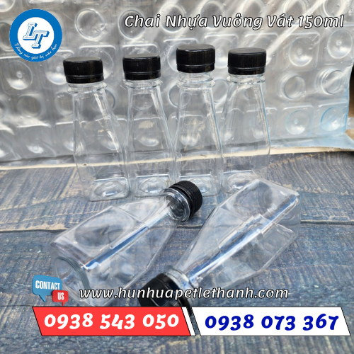 chai nhựa vuông vát 150ml 1 chai nhựa vuông vát 150ml 1