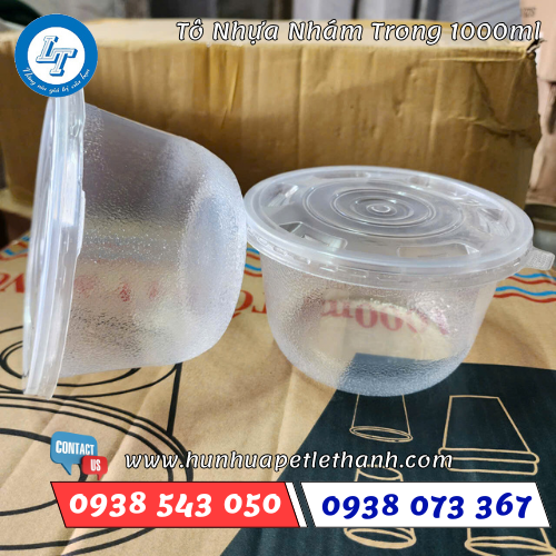 hộp nhựa nhám trong suốt giá rẻ có nắp 1000ml 1 hộp nhựa nhám trong suốt giá rẻ có nắp 1000ml 1