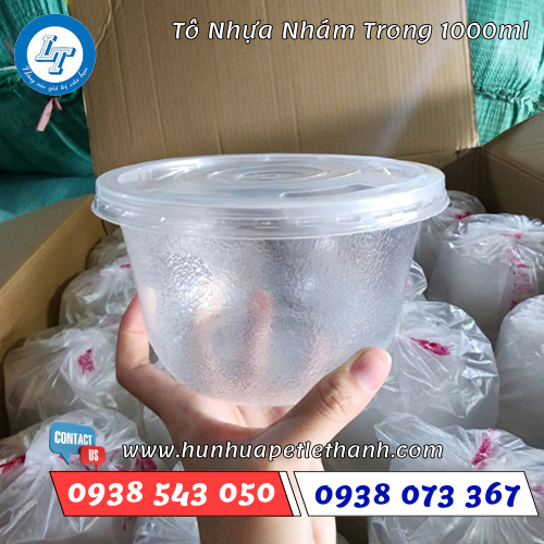 hộp nhựa nhám trong suốt giá rẻ có nắp 1000ml 2 hộp nhựa nhám trong suốt giá rẻ có nắp 1000ml 2