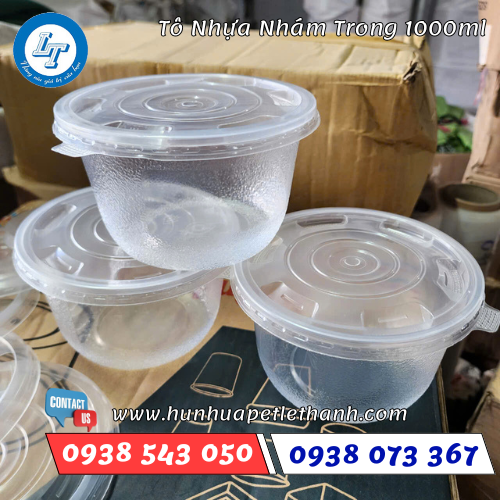 hộp nhựa nhám trong suốt giá rẻ có nắp 1000ml 3 hộp nhựa nhám trong suốt giá rẻ có nắp 1000ml 3